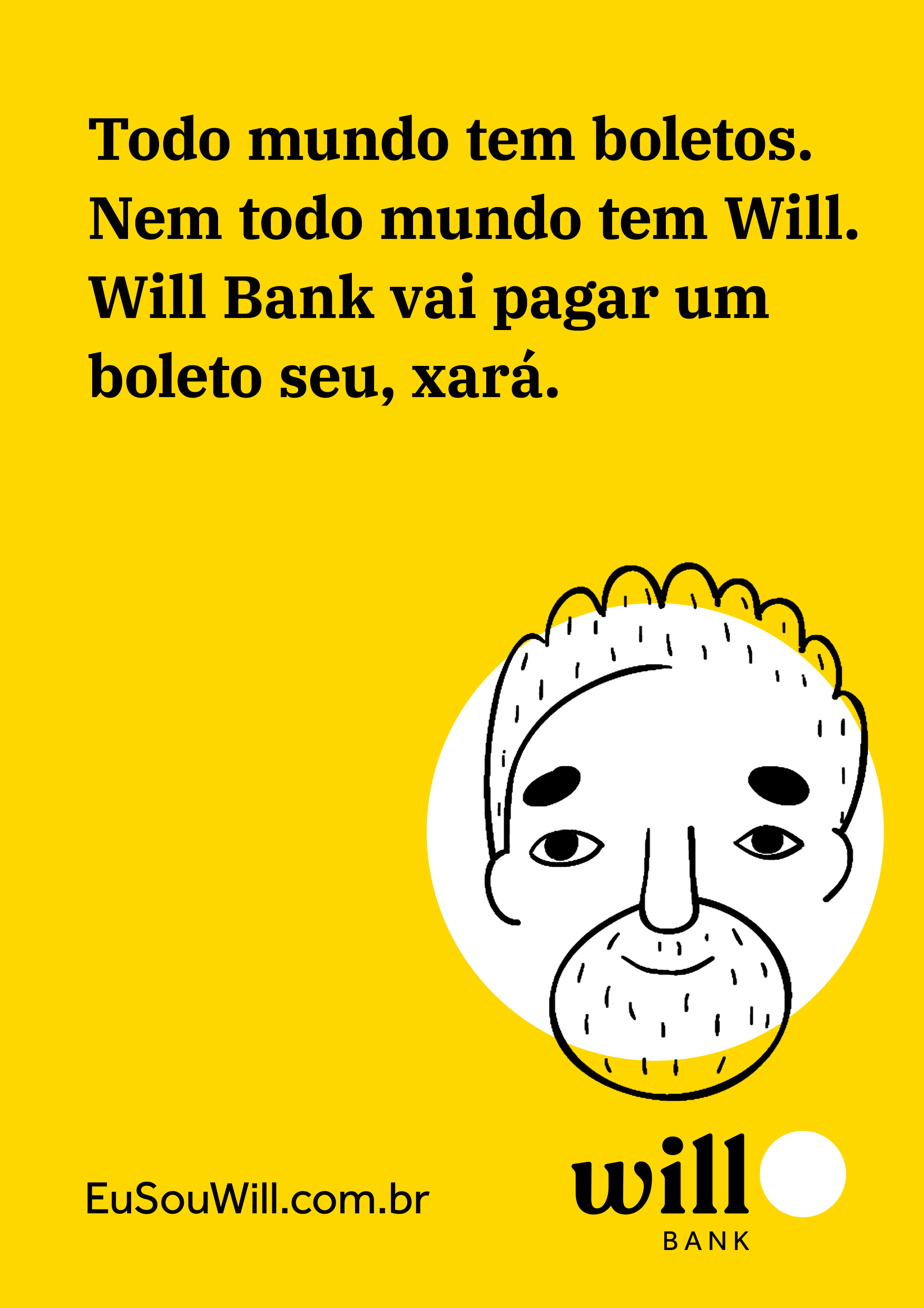 imagem com fundo amarelo e o desenho de um rosto.'